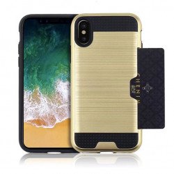 iPhone X (Ten) Credit Card Armor Hybrid Case (Gold)